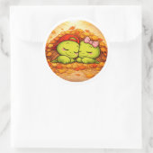 Herfstslapje Ronde Sticker (Tas)