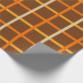 Herfstspeelpatroon in Sinaasappel groen en bruin Cadeaupapier (Hoek)