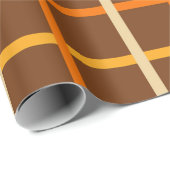 Herfstspeelpatroon in Sinaasappel groen en bruin Cadeaupapier (Rol Hoek)
