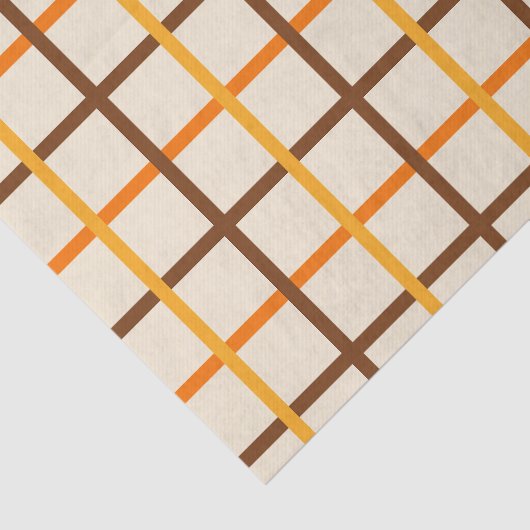 Herfstspeelpatroon in Sinaasappel groen en bruin Tissuepapier (Detail)