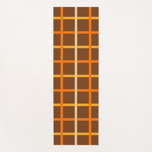 Herfstspeelpatroon in Sinaasappel groen en bruin Yogamat (Voorkant)