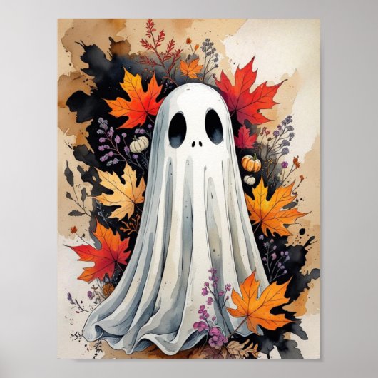 Herfstspook – Gezellige Halloween- en herfstposter Poster (Voorkant)