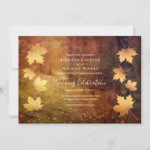 herfstspoor dat esdoorn verlaat rustige bruiloft kaart (Voorkant)