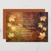 herfstspoor dat esdoorn verlaat rustige bruiloft kaart (Voorkant / Achterkant)