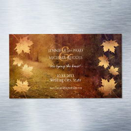 herfstspoor dat esdoorn verlaat rustige bruiloft visitekaartje magneet