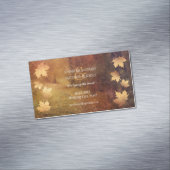 herfstspoor dat esdoorn verlaat rustige bruiloft visitekaartje magneet (Voorbeeld)