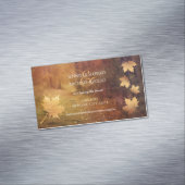 herfstspoor dat esdoorn verlaat rustige bruiloft visitekaartje magneet (Voorbeeld)