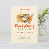 Herfstspread Thanksgiving potluck uitnodiging (Staand voorkant)