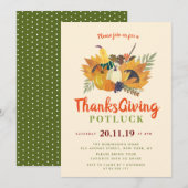 Herfstspread Thanksgiving potluck uitnodiging (Voorkant / Achterkant)