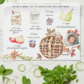 herfststaart | Waterverf Recept Heirloom Theedoek (Gevouwen)