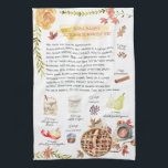 herfststaart | Waterverf Recept Heirloom Theedoek<br><div class="desc">Voor een uniek geschenk, maak een partij van goedheid recht uit een van oma's schattige recepten, en geschenk samen met een erfstuk theedoek bedrukt met hetzelfde recept. Verander handgeschreven recepten van je moeder of oma of tantes in prachtige en sentimentele theedoeken voor dagelijks gebruik. Elk recept kan worden ontworpen. In...</div>