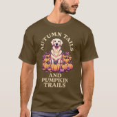 Herfststaarten en pompoenpaden Golden Retriever T-shirt (Voorkant)