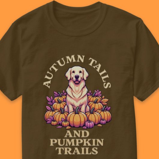 Herfststaarten en pompoenpaden Golden Retriever T-shirt