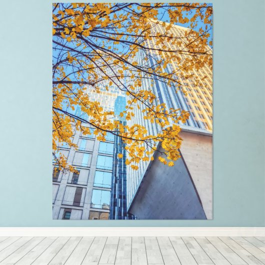 Herfststad Canvas Afdruk (Insitu (Houten vloer))