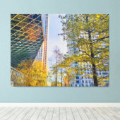 Herfststadsgezicht met moderne architectuur canvas afdruk (Insitu (Houten vloer))