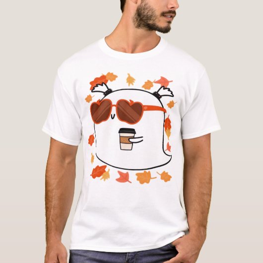 Herfststemming Cute Ghost Klassiek T-Shirt (Voorkant)