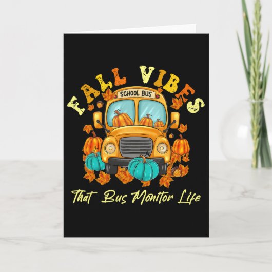 Herfststemming Die Busmonitor Leven Thanksgiving  Kaart (Voorkant)