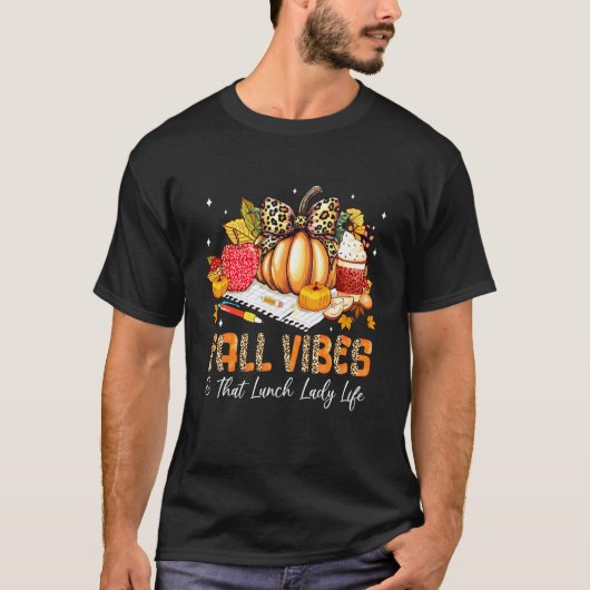 Herfststemming Die Lunchdame Leven Potlood Pompoen T-shirt (Voorkant)