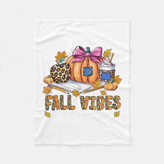 Herfststemming En Dat Leven Als Leraar Potlood Pom Fleece Deken (Voorkant)