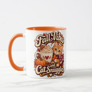 Herfststemming en kattenknuffels Gezellige herfstk Mok