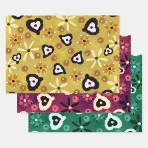 Herfststemming Harten Multi-Kleur Patroon Decoupag Inpakpapier Vel