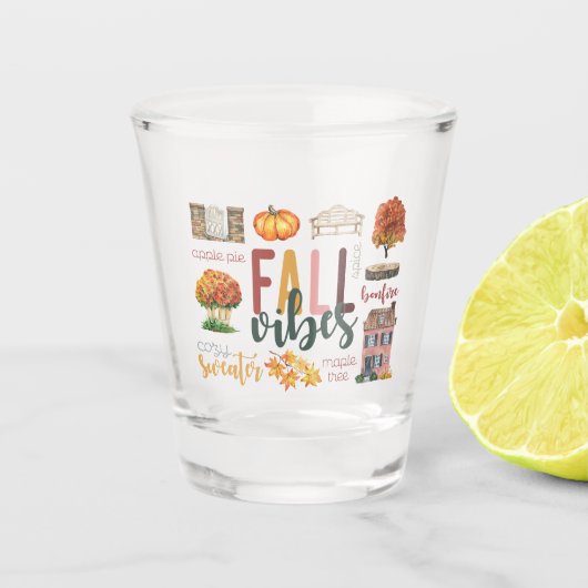Herfststemming Herfst Favorieten Rustieke Waterver Shot Glas (Voorkant)