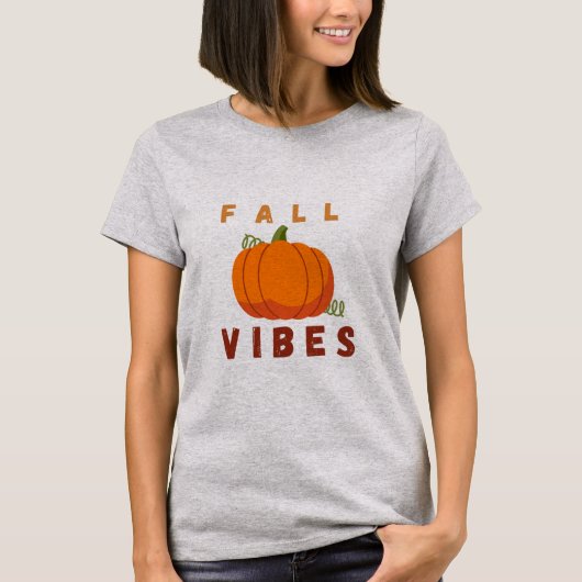 Herfststemming – Leuke Pompoen Herfst T-Shirt (Voorkant)