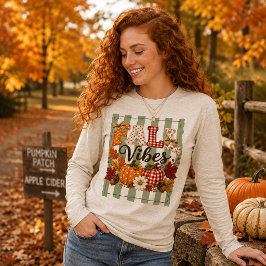 Herfststemming ontwerp op een gestreepte achtergro Tri-Blend shirt