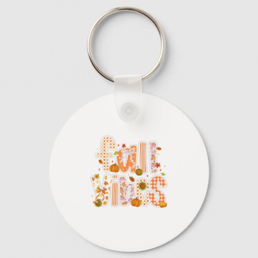 Herfststemming Pompoen Coquette Strik Herfstblader Sleutelhanger (Voorkant)