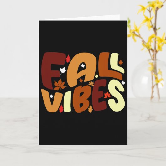 Herfststemming Retro Dankbare Stemming Herfst Groo Kaart (Gele Bloem)