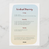 Herfststemming Rustieke Bachelorette-weekend Roze  Folie Uitnodiging (Achterkant)