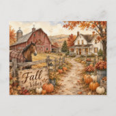 Herfststemming Rustieke Boerderij Herfst Ansichtka Briefkaart (Voorkant)