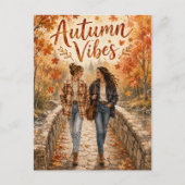 Herfststemming Vallende bladeren Herfst  Briefkaart (Voorkant)
