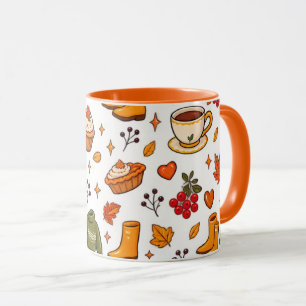 Herfststemmingmok, Herfst koffiemok, Herfstpompom  Mok