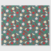 Herfstster Anijs en Appels Naadloze Thanksgiving Cadeaupapier (Vlak)