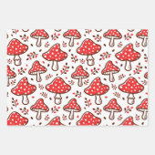 Herfststijl houtpatroon Paddestoel Waterverf Inpakpapier Vel (Voorkant)