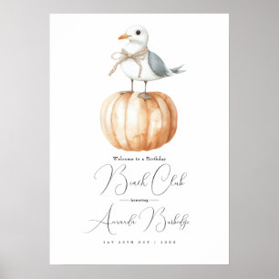 Herfststrandclub Welkomstbord - Kust Chic Herfst Poster