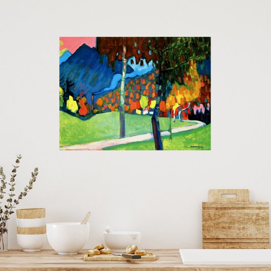 Herfststudie in Oberau van Kandinsky Poster (Keuken)