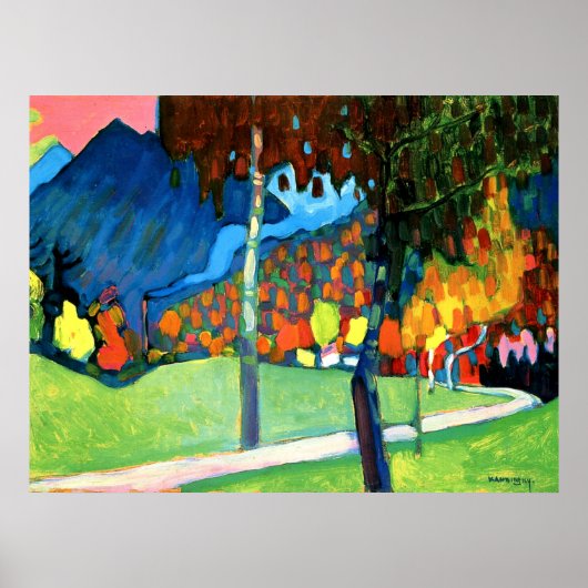 Herfststudie in Oberau van Kandinsky Poster (Voorkant)