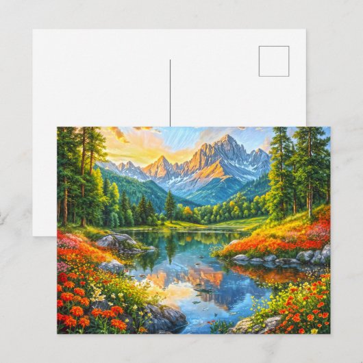 Herfstsymfonie. Bloemenharmonie van de Natuur. Briefkaart (Voorkant / Achterkant)