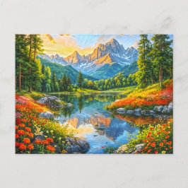 Herfstsymfonie. Bloemenharmonie van de Natuur. Briefkaart