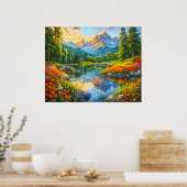 Herfstsymfonie. Bloemenharmonie van de Natuur. Poster (Keuken)