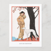 Herfstsymfonie George Barbier Modiekaart Briefkaart (Voorkant)
