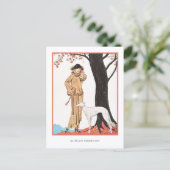 Herfstsymfonie George Barbier Modiekaart Briefkaart (Staand voorkant)