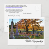 Herfsttafereel op kerkhof / Suikeresdoorn / Blijk  Briefkaart (Voorkant / Achterkant)