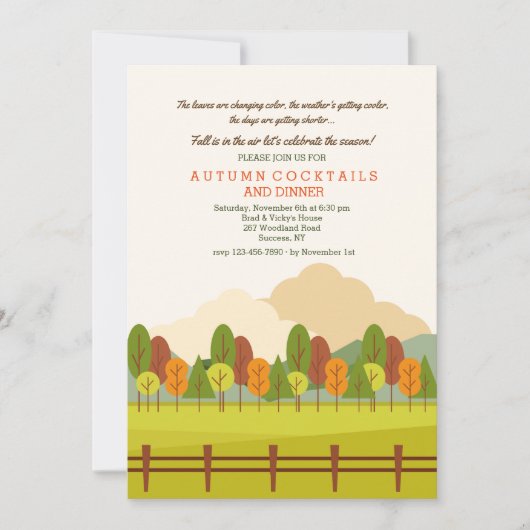 Herfsttafereel Uitnodiging (Voorkant)