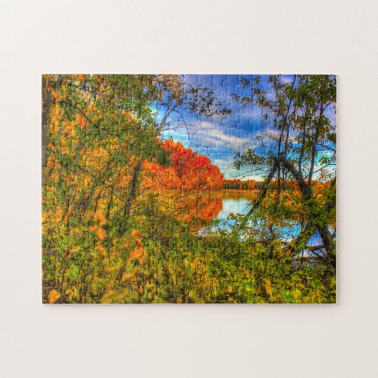 Herfsttafereel Wisconsin. Legpuzzel (Horizontaal)