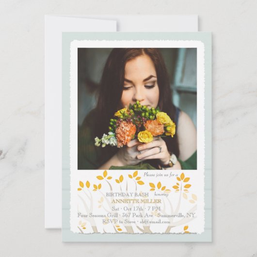 Herfsttak Foto Uitnodiging (Voorkant)
