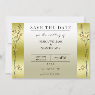 Herfsttakken, Confetti Goud Save The Date Kaart
