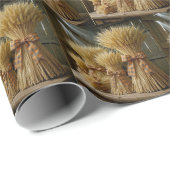 Herfsttarwebundels gebonden met geplakt lint cadeaupapier (Rol Hoek)